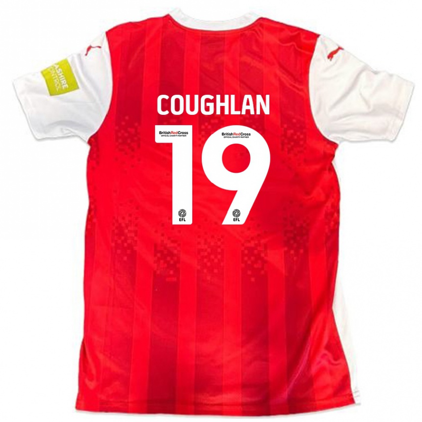 Kinder Fußball Ronan Coughlan #19 Rot Weiß Heimtrikot Trikot 2024/25 T-Shirt Luxemburg