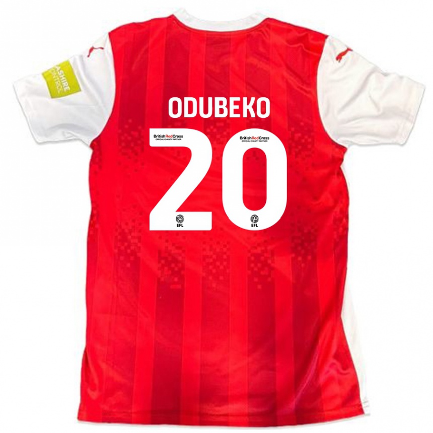 Kinder Fußball Mipo Odubeko #20 Rot Weiß Heimtrikot Trikot 2024/25 T-Shirt Luxemburg