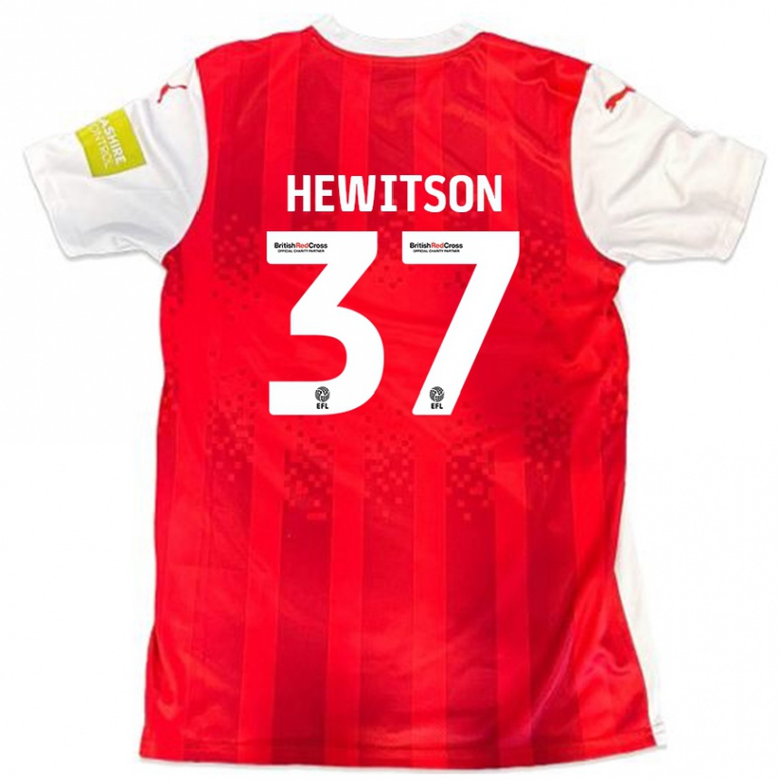 Kinder Fußball Luke Hewitson #37 Rot Weiß Heimtrikot Trikot 2024/25 T-Shirt Luxemburg