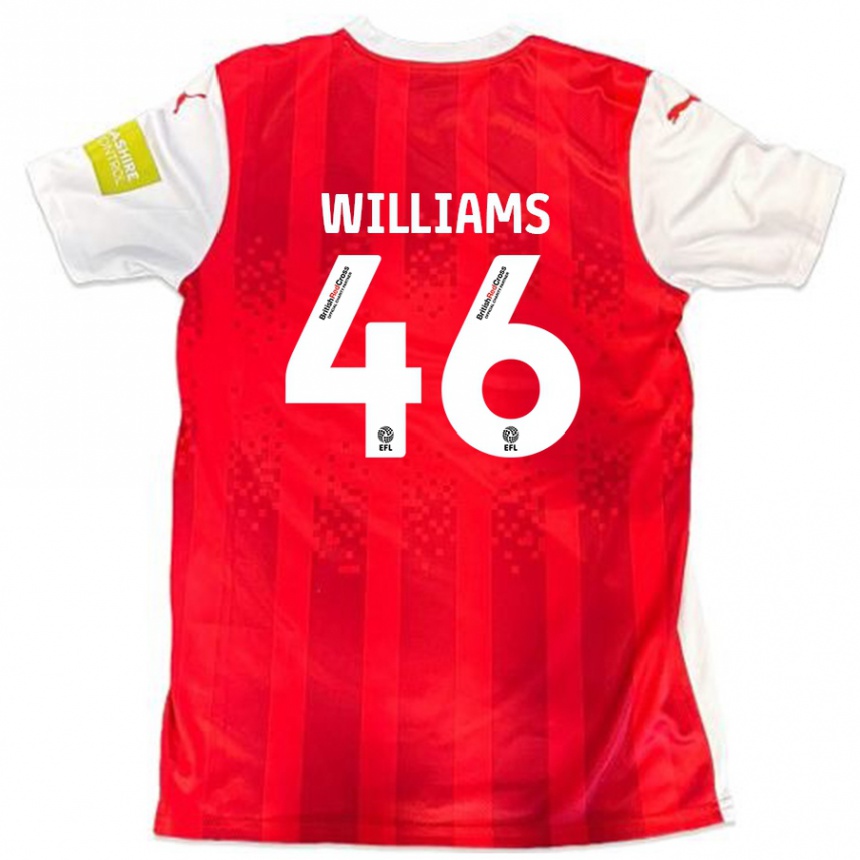 Kinder Fußball Theo Williams #46 Rot Weiß Heimtrikot Trikot 2024/25 T-Shirt Luxemburg