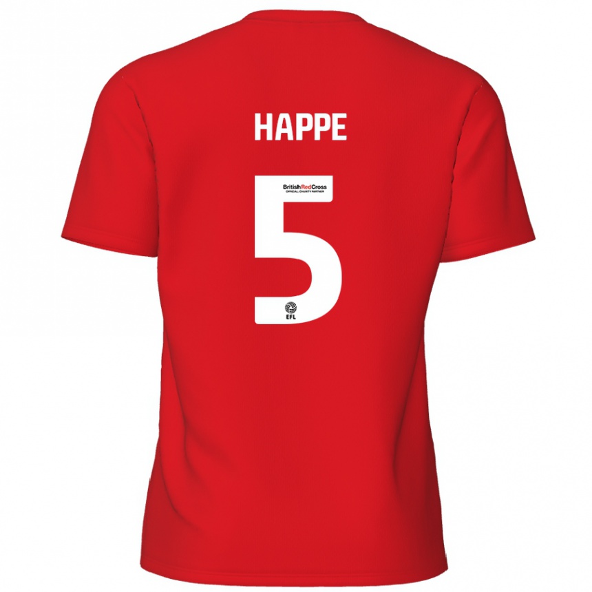 Kinder Fußball Dan Happe #5 Rot Heimtrikot Trikot 2024/25 T-Shirt Luxemburg