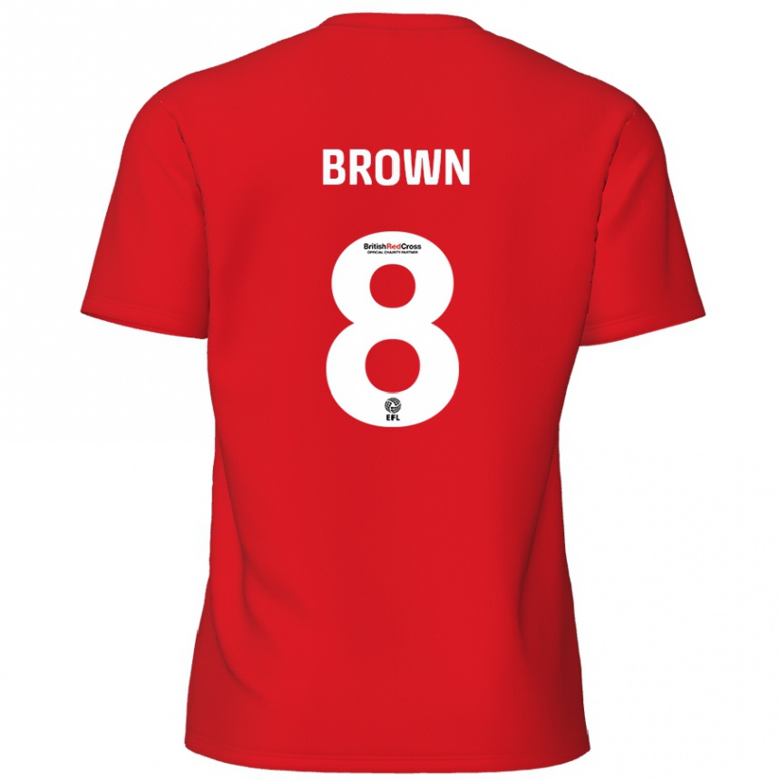 Kinder Fußball Jordan Brown #8 Rot Heimtrikot Trikot 2024/25 T-Shirt Luxemburg