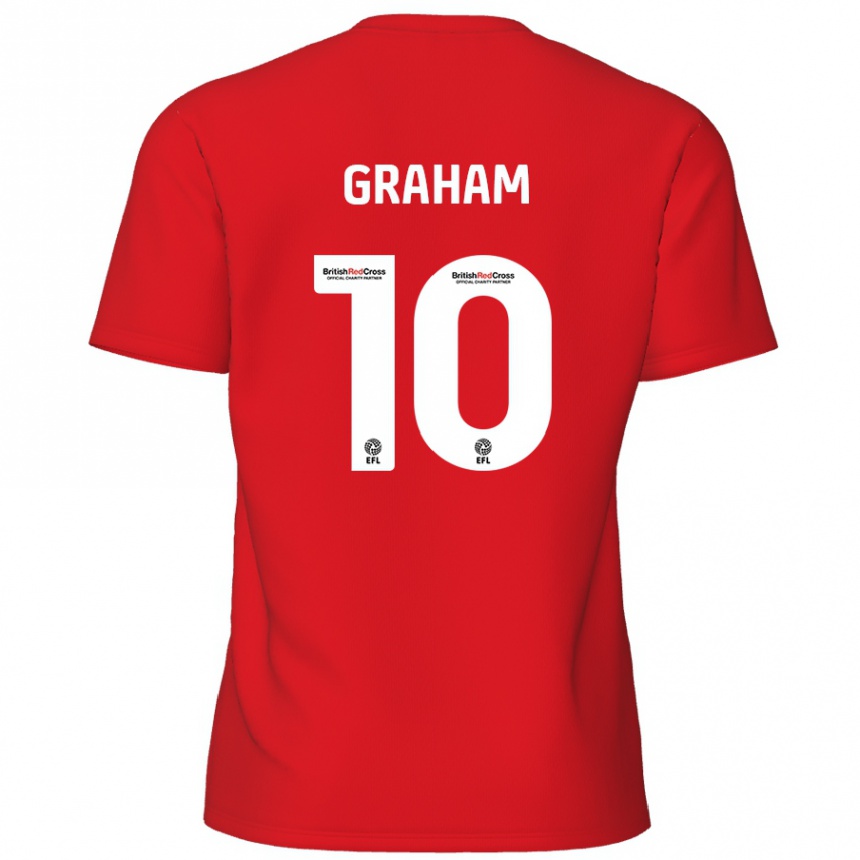 Kinder Fußball Jordan Graham #10 Rot Heimtrikot Trikot 2024/25 T-Shirt Luxemburg