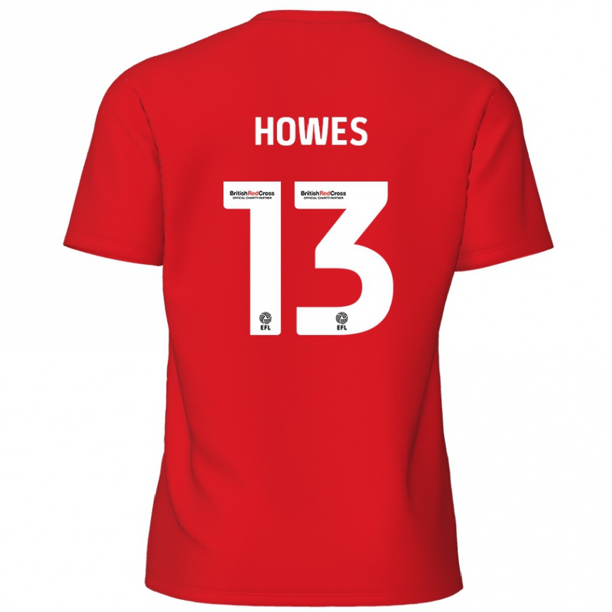 Kinder Fußball Sam Howes #13 Rot Heimtrikot Trikot 2024/25 T-Shirt Luxemburg