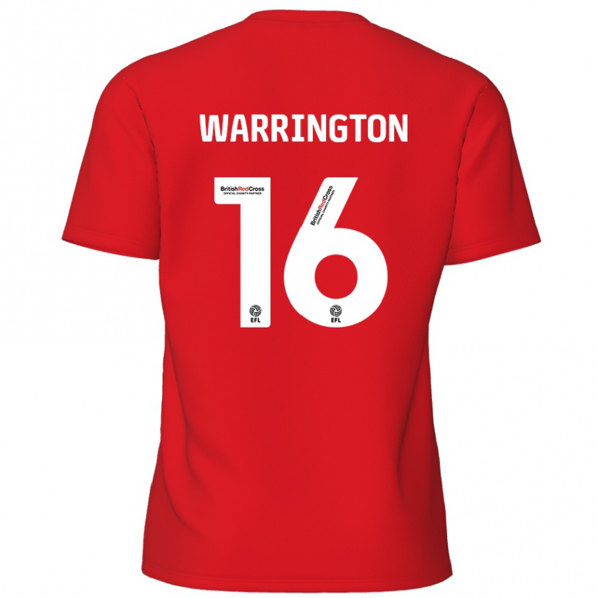 Kinder Fußball Lewis Warrington #16 Rot Heimtrikot Trikot 2024/25 T-Shirt Luxemburg