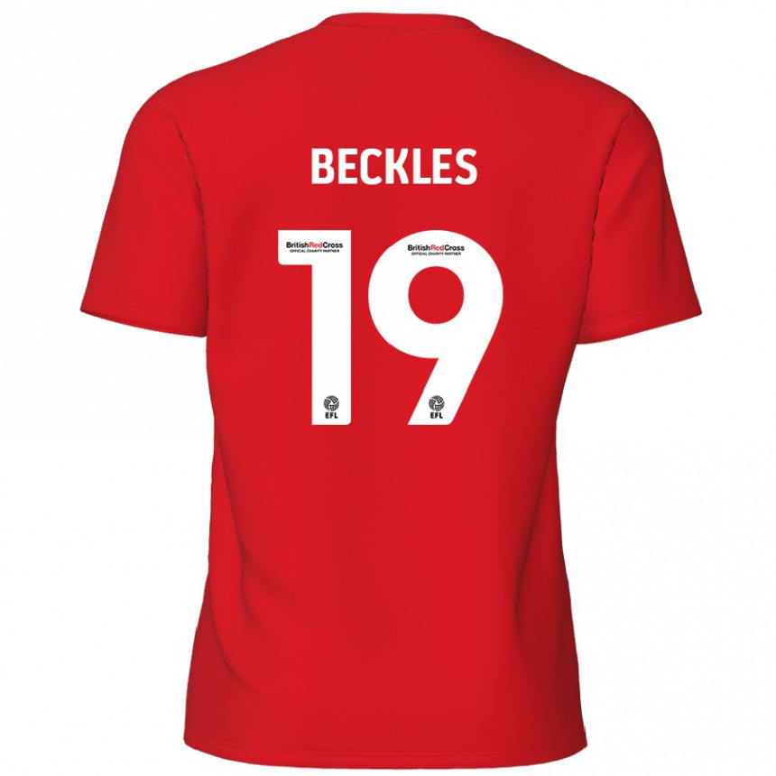 Kinder Fußball Omar Beckles #19 Rot Heimtrikot Trikot 2024/25 T-Shirt Luxemburg