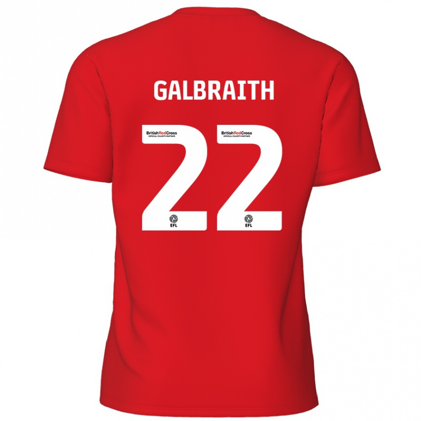 Kinder Fußball Ethan Galbraith #22 Rot Heimtrikot Trikot 2024/25 T-Shirt Luxemburg