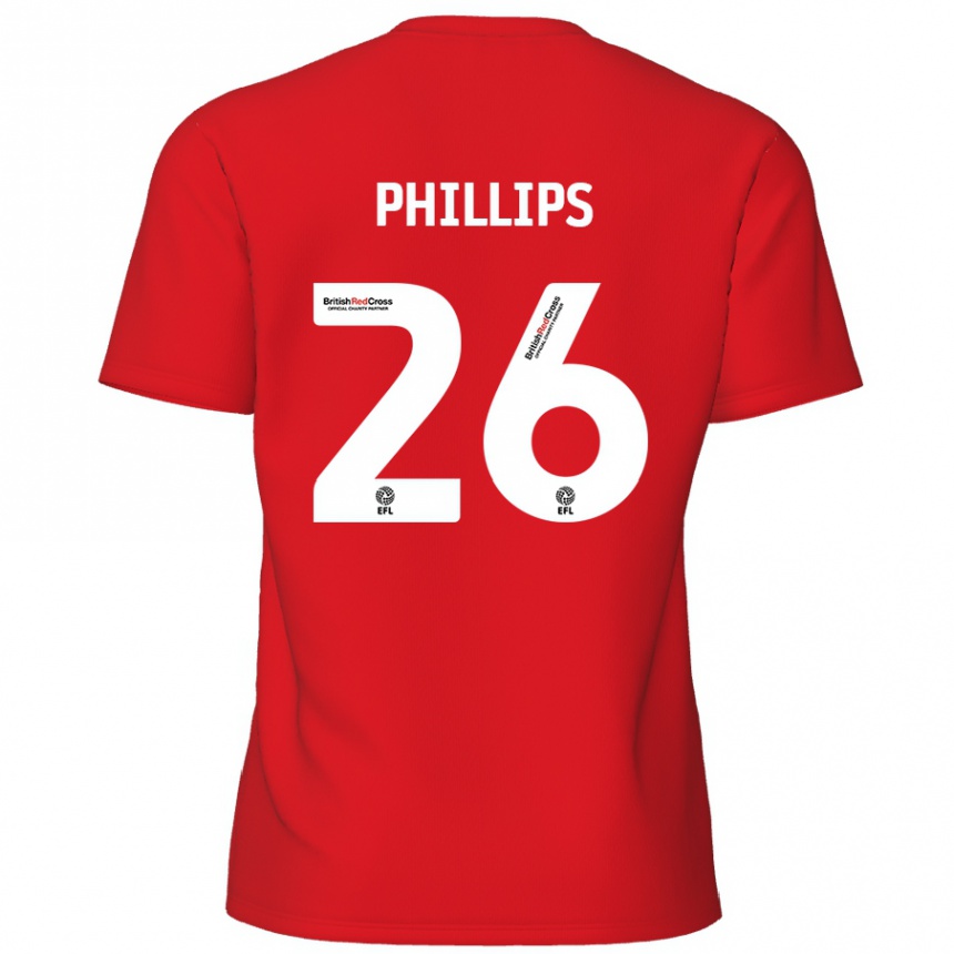 Kinder Fußball Noah Phillips #26 Rot Heimtrikot Trikot 2024/25 T-Shirt Luxemburg