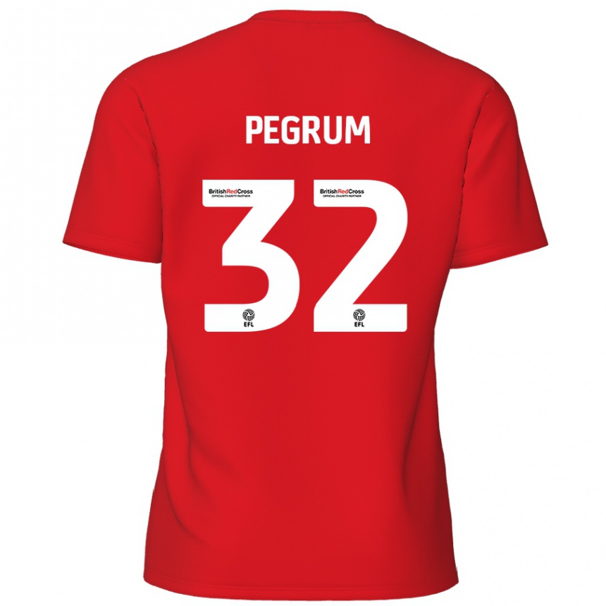 Kinder Fußball Charlie Pegrum #32 Rot Heimtrikot Trikot 2024/25 T-Shirt Luxemburg