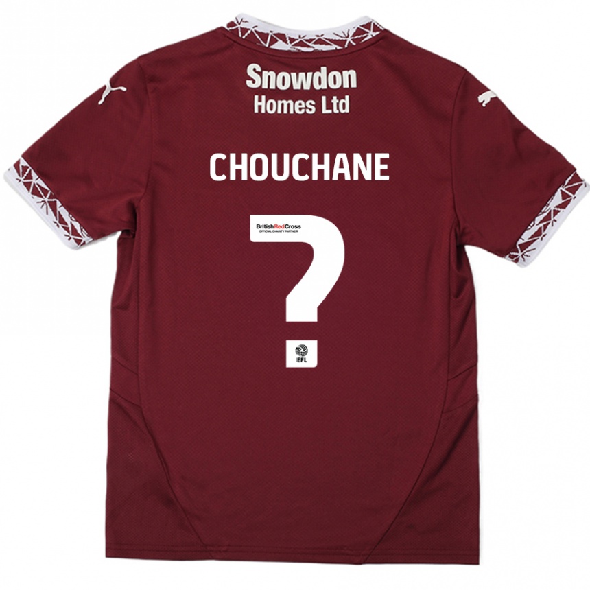 Kinder Fußball Samy Chouchane #0 Burgundrot Heimtrikot Trikot 2024/25 T-Shirt Luxemburg