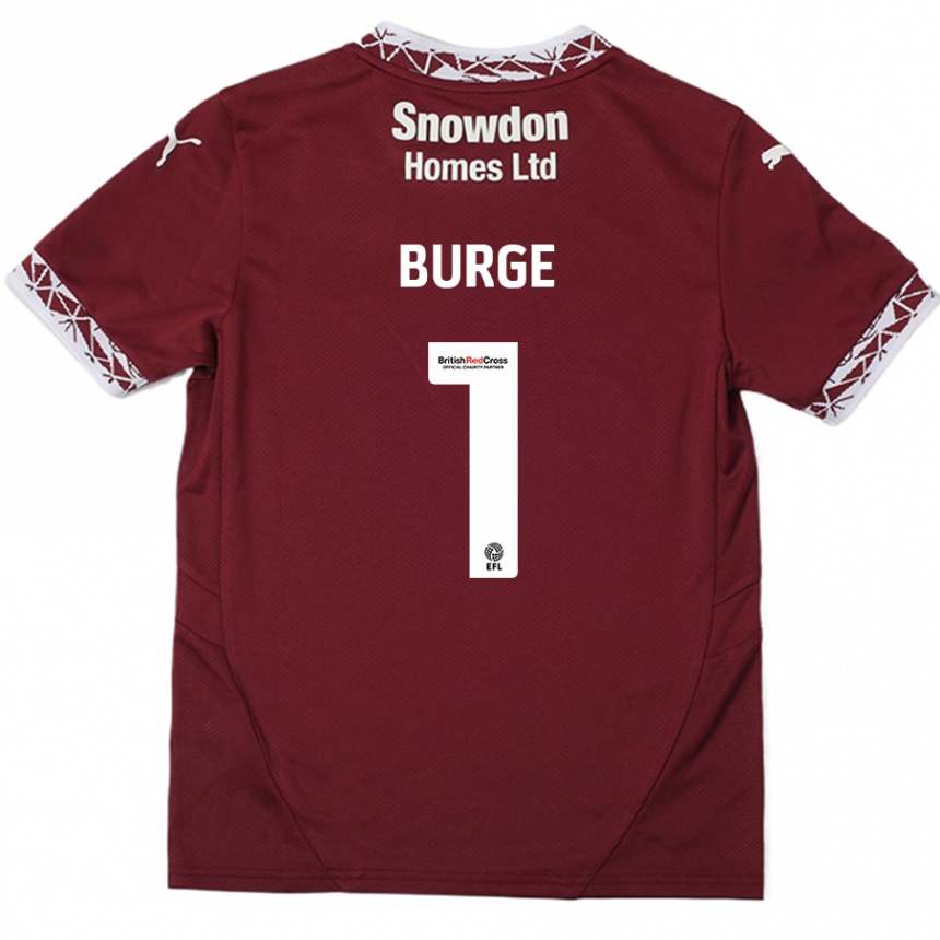 Kinder Fußball Lee Burge #1 Burgundrot Heimtrikot Trikot 2024/25 T-Shirt Luxemburg