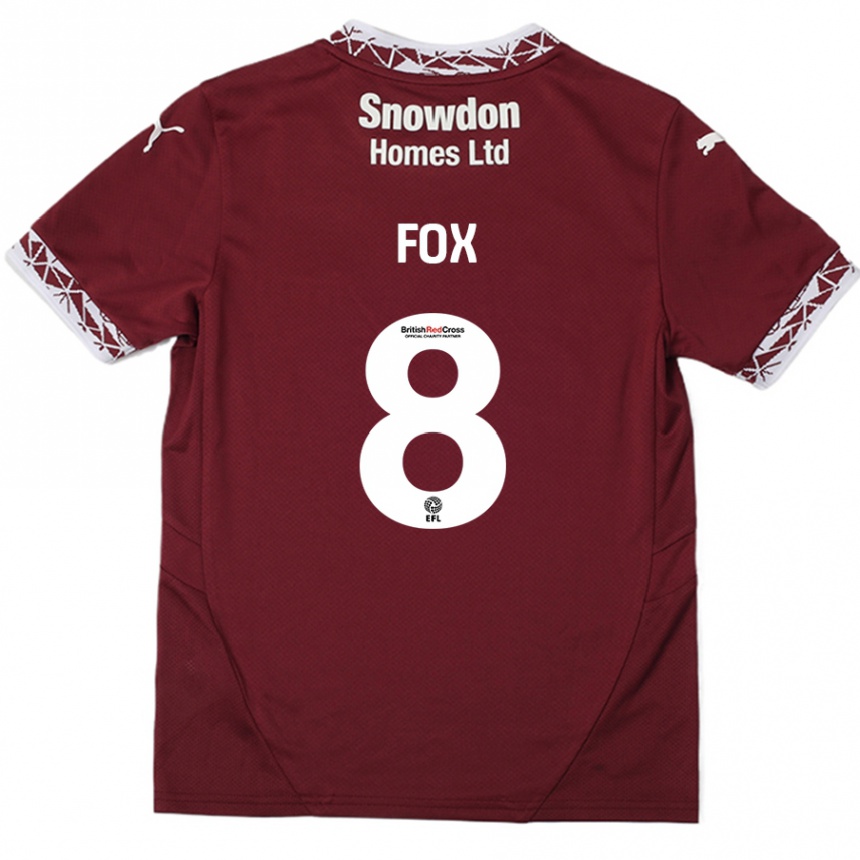 Kinder Fußball Ben Fox #8 Burgundrot Heimtrikot Trikot 2024/25 T-Shirt Luxemburg