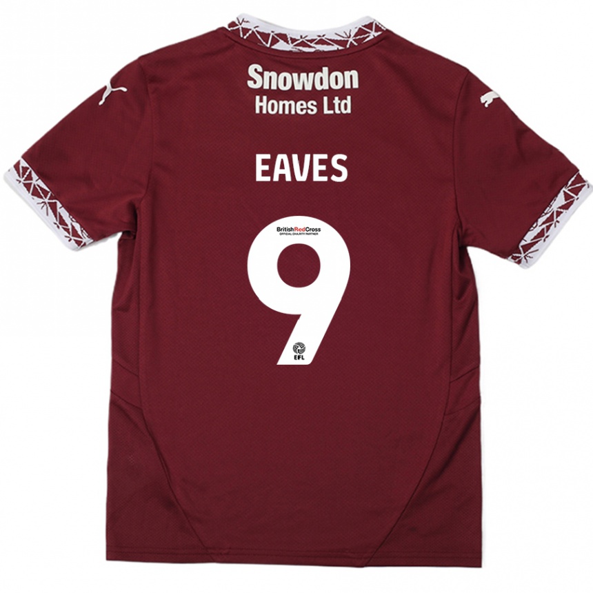 Kinder Fußball Tom Eaves #9 Burgundrot Heimtrikot Trikot 2024/25 T-Shirt Luxemburg