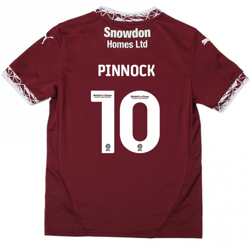 Kinder Fußball Mitch Pinnock #10 Burgundrot Heimtrikot Trikot 2024/25 T-Shirt Luxemburg