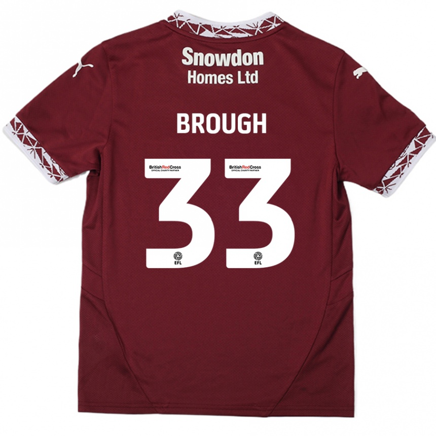 Kinder Fußball Patrick Brough #33 Burgundrot Heimtrikot Trikot 2024/25 T-Shirt Luxemburg