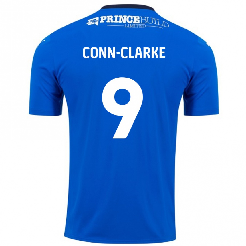 Kinder Fußball Chris Conn-Clarke #9 Blau Weiß Heimtrikot Trikot 2024/25 T-Shirt Luxemburg