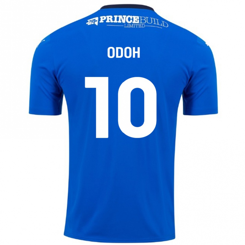 Kinder Fußball Abraham Odoh #10 Blau Weiß Heimtrikot Trikot 2024/25 T-Shirt Luxemburg