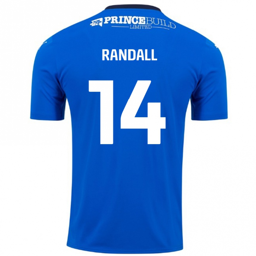 Kinder Fußball Joel Randall #14 Blau Weiß Heimtrikot Trikot 2024/25 T-Shirt Luxemburg