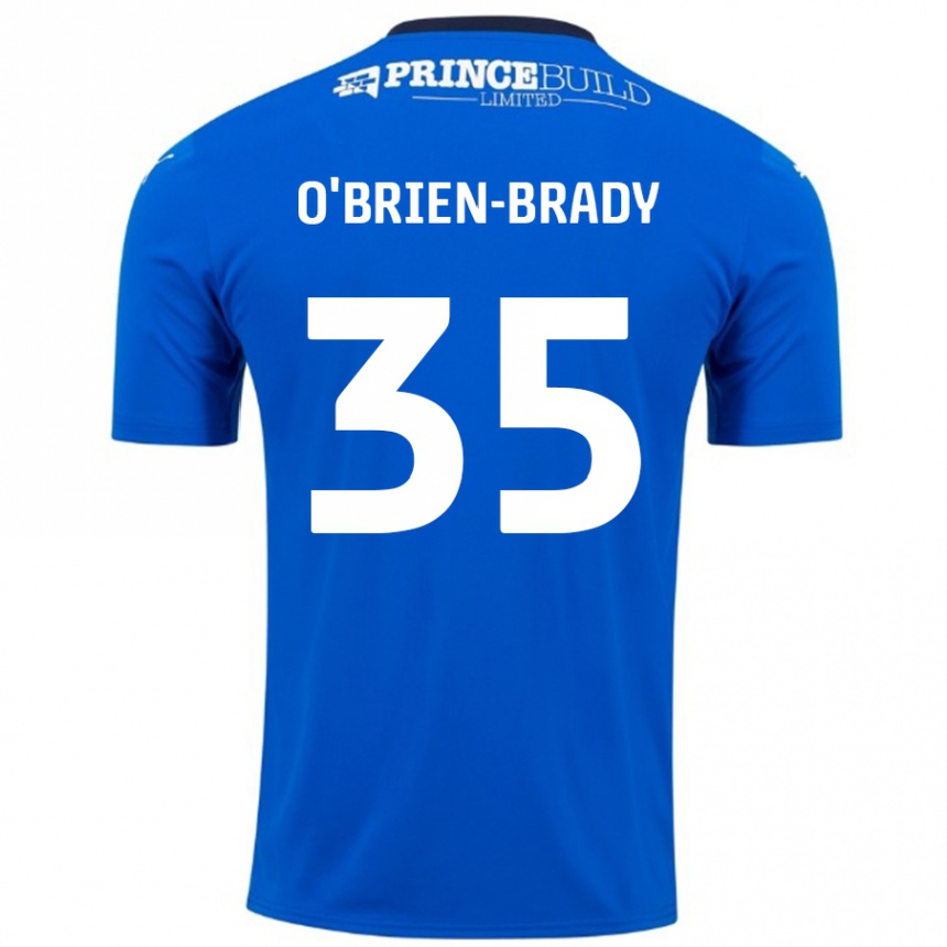 Kinder Fußball Donay O'brien-Brady #35 Blau Weiß Heimtrikot Trikot 2024/25 T-Shirt Luxemburg