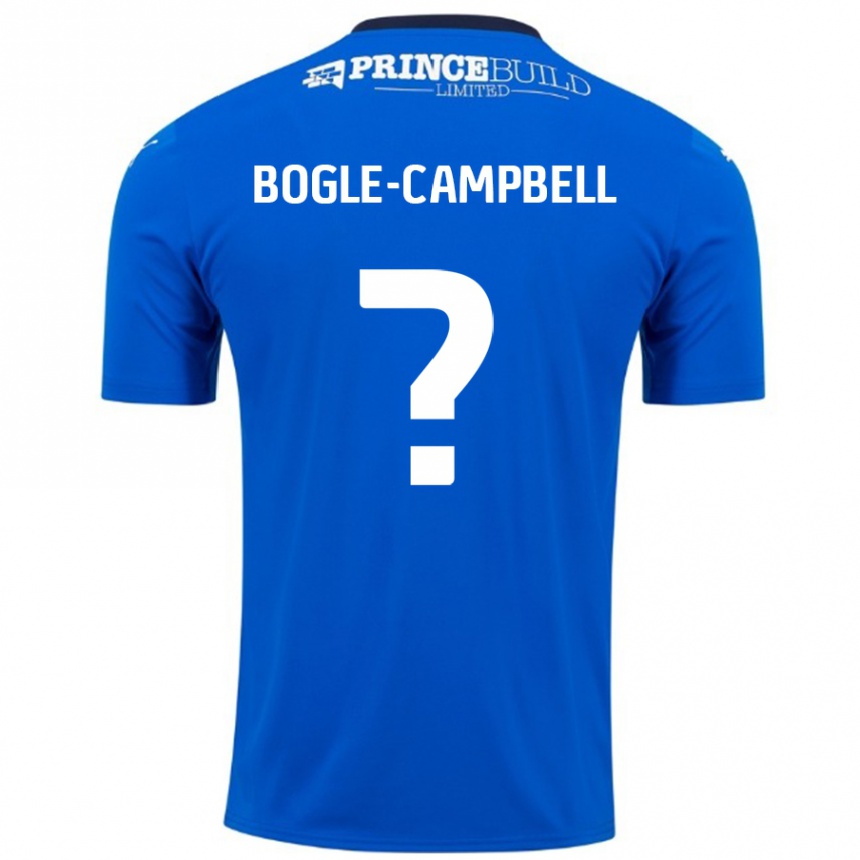 Kinder Fußball Ma'kel Bogle-Campbell #0 Blau Weiß Heimtrikot Trikot 2024/25 T-Shirt Luxemburg