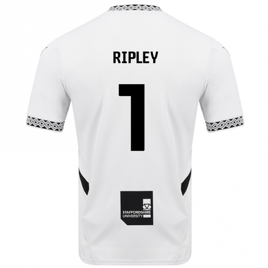 Kinder Fußball Connor Ripley #1 Weiß Heimtrikot Trikot 2024/25 T-Shirt Luxemburg