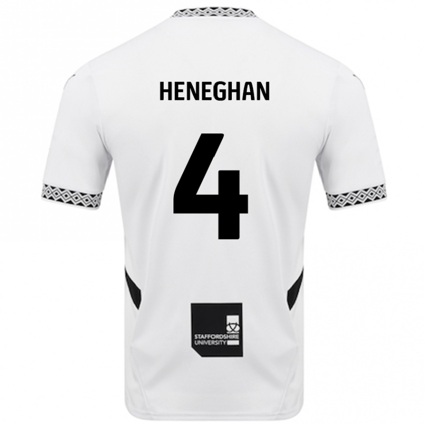 Kinder Fußball Ben Heneghan #4 Weiß Heimtrikot Trikot 2024/25 T-Shirt Luxemburg