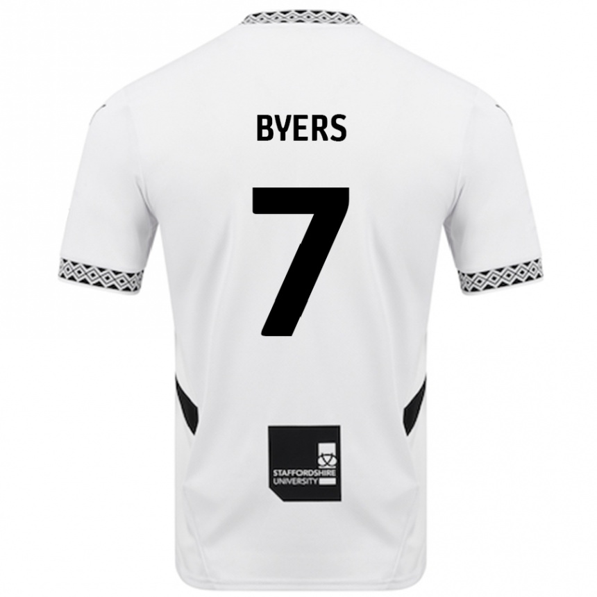 Kinder Fußball George Byers #7 Weiß Heimtrikot Trikot 2024/25 T-Shirt Luxemburg