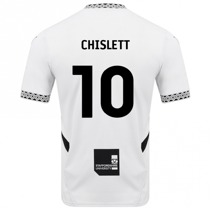 Kinder Fußball Ethan Chislett #10 Weiß Heimtrikot Trikot 2024/25 T-Shirt Luxemburg