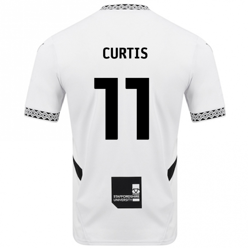 Kinder Fußball Ronan Curtis #11 Weiß Heimtrikot Trikot 2024/25 T-Shirt Luxemburg