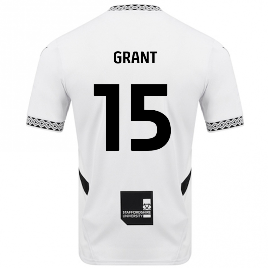 Kinder Fußball Conor Grant #15 Weiß Heimtrikot Trikot 2024/25 T-Shirt Luxemburg