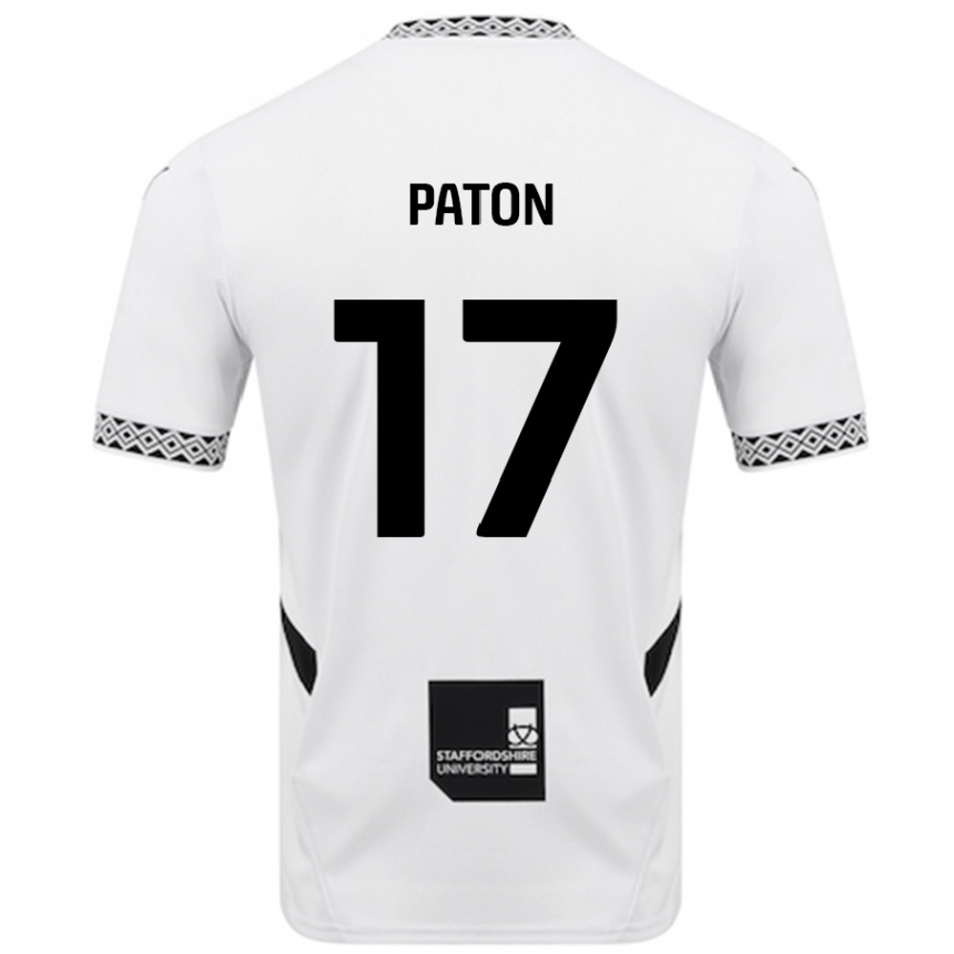 Kinder Fußball Ruari Paton #17 Weiß Heimtrikot Trikot 2024/25 T-Shirt Luxemburg