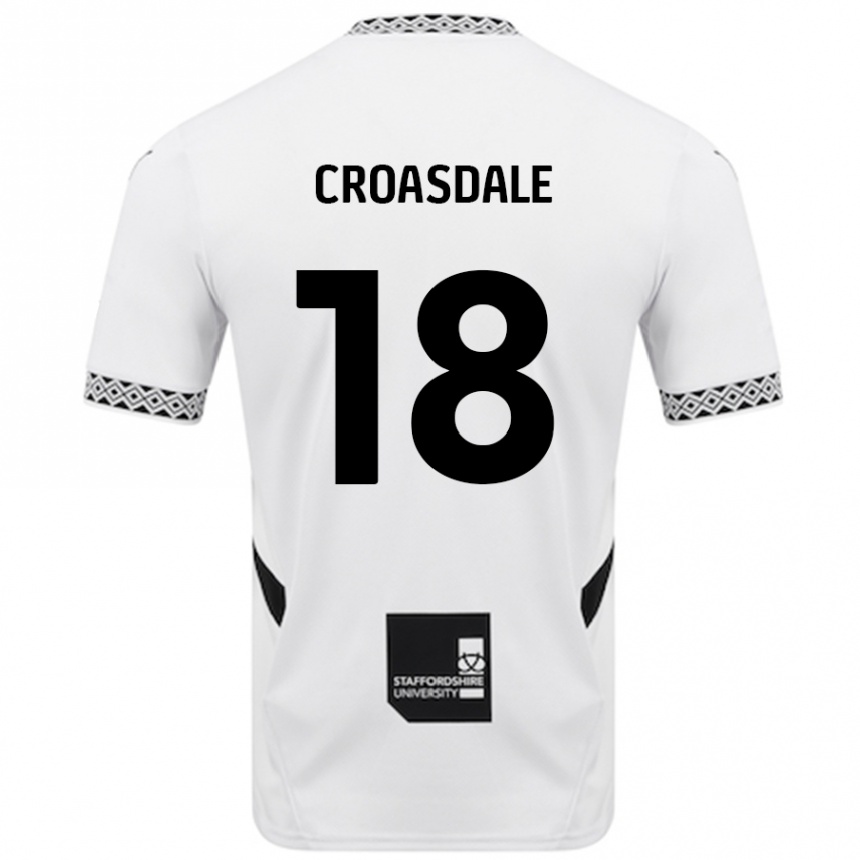 Kinder Fußball Ryan Croasdale #18 Weiß Heimtrikot Trikot 2024/25 T-Shirt Luxemburg