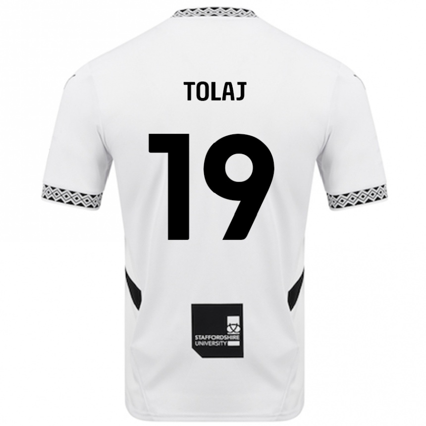 Kinder Fußball Lorent Tolaj #19 Weiß Heimtrikot Trikot 2024/25 T-Shirt Luxemburg