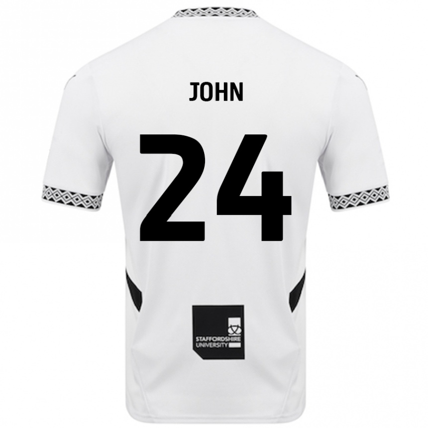 Kinder Fußball Kyle John #24 Weiß Heimtrikot Trikot 2024/25 T-Shirt Luxemburg