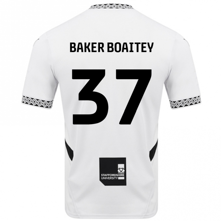 Kinder Fußball Benicio Baker-Boaitey #37 Weiß Heimtrikot Trikot 2024/25 T-Shirt Luxemburg