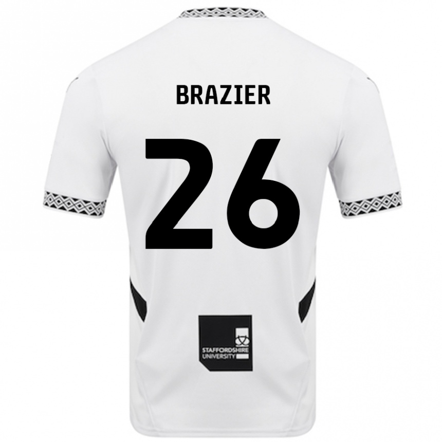 Kinder Fußball Liam Brazier #26 Weiß Heimtrikot Trikot 2024/25 T-Shirt Luxemburg