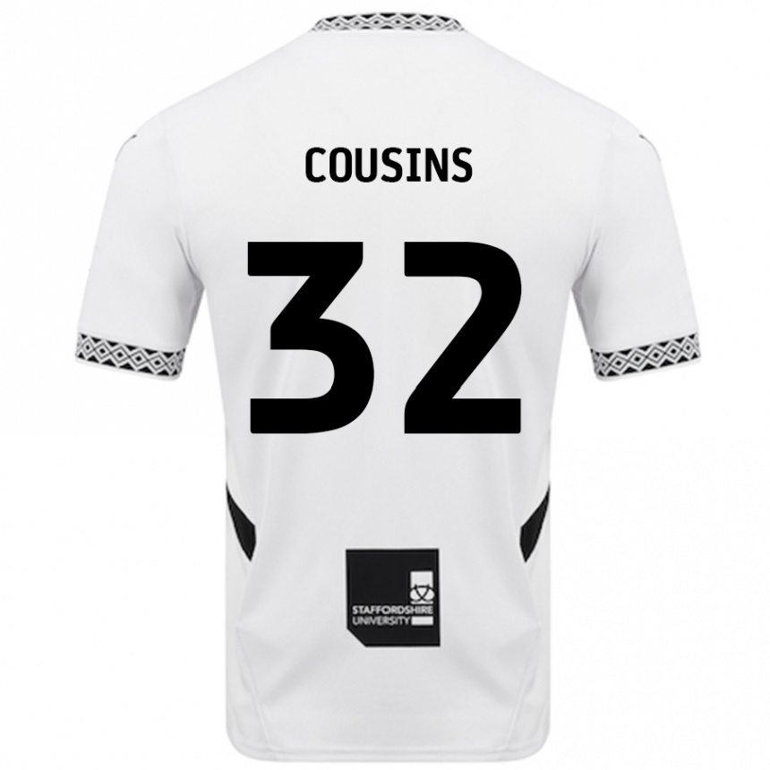 Kinder Fußball Logan Cousins #32 Weiß Heimtrikot Trikot 2024/25 T-Shirt Luxemburg