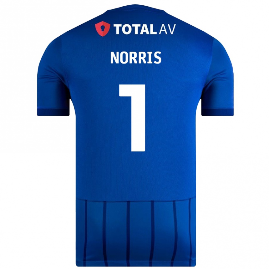 Kinder Fußball Will Norris #1 Blau Heimtrikot Trikot 2024/25 T-Shirt Luxemburg