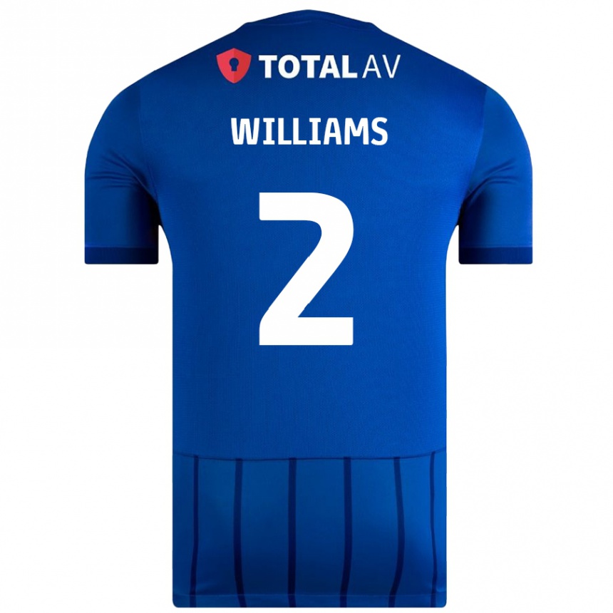 Kinder Fußball Jordan Williams #2 Blau Heimtrikot Trikot 2024/25 T-Shirt Luxemburg