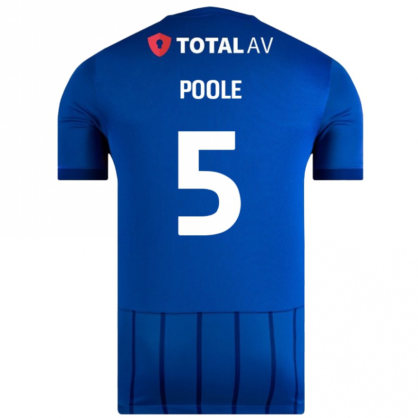 Kinder Fußball Regan Poole #5 Blau Heimtrikot Trikot 2024/25 T-Shirt Luxemburg