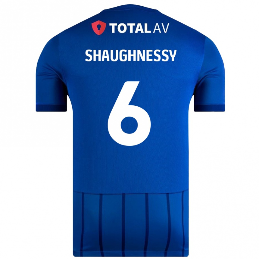 Kinder Fußball Conor Shaughnessy #6 Blau Heimtrikot Trikot 2024/25 T-Shirt Luxemburg