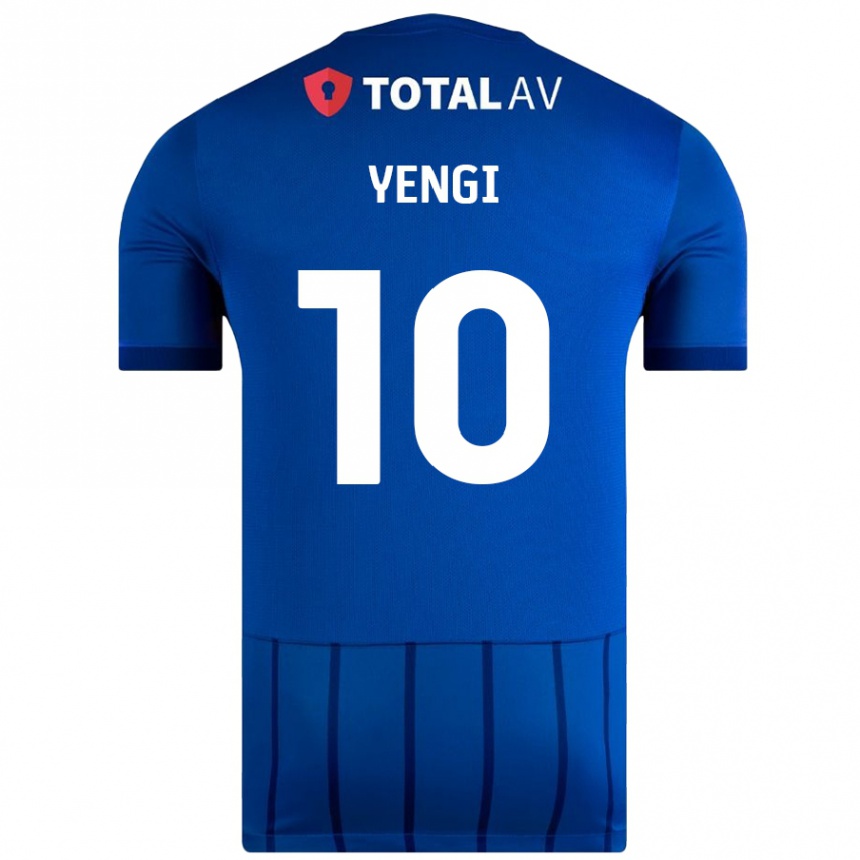 Kinder Fußball Kusini Yengi #10 Blau Heimtrikot Trikot 2024/25 T-Shirt Luxemburg