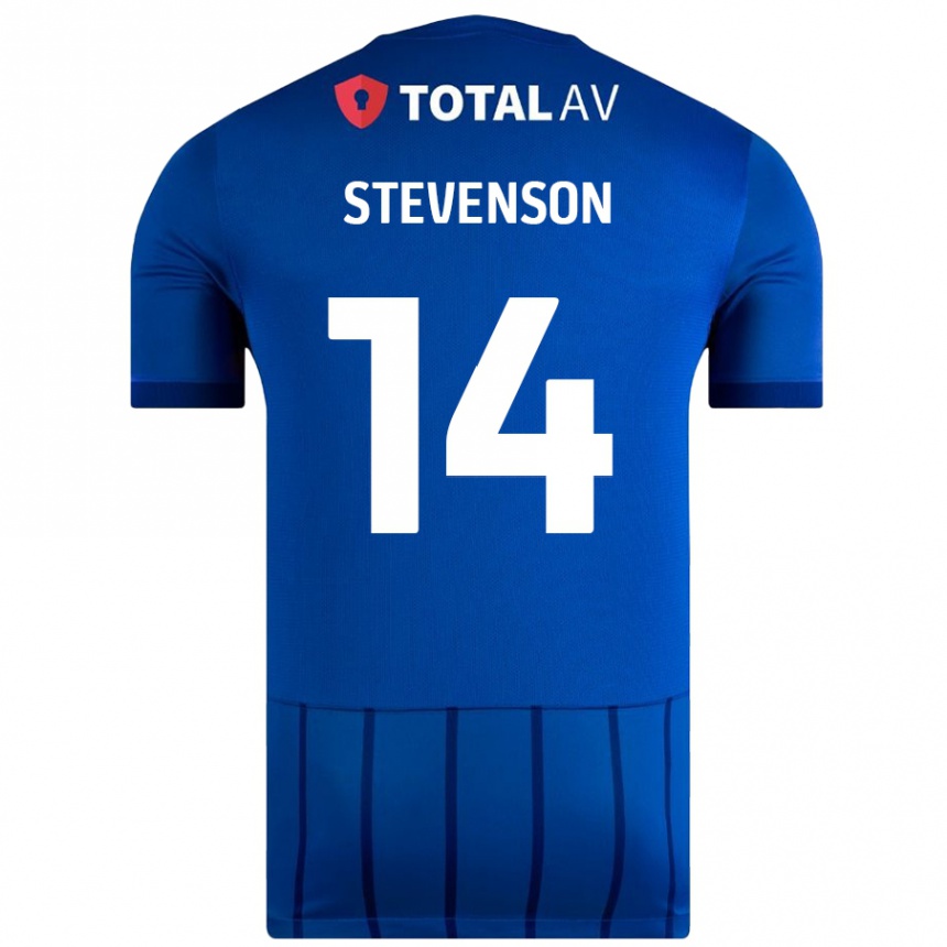 Kinder Fußball Ben Stevenson #14 Blau Heimtrikot Trikot 2024/25 T-Shirt Luxemburg