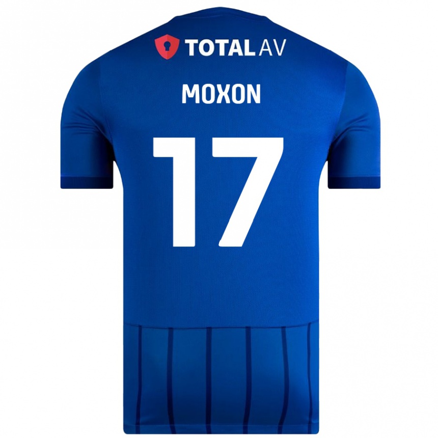 Kinder Fußball Owen Moxon #17 Blau Heimtrikot Trikot 2024/25 T-Shirt Luxemburg