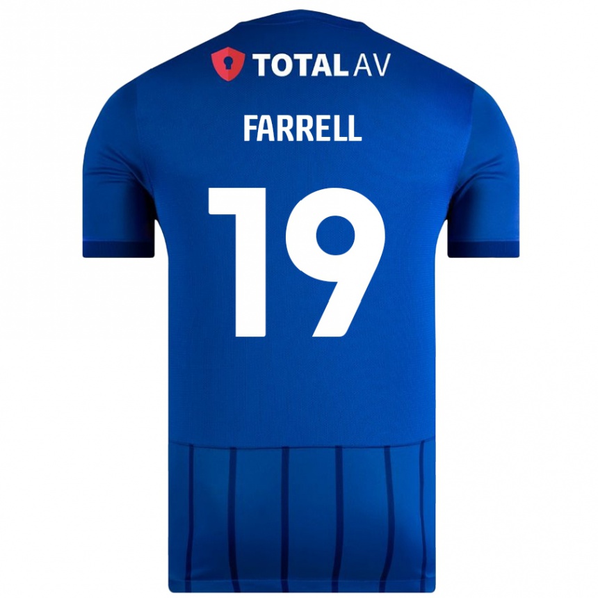 Kinder Fußball Jacob Farrell #19 Blau Heimtrikot Trikot 2024/25 T-Shirt Luxemburg