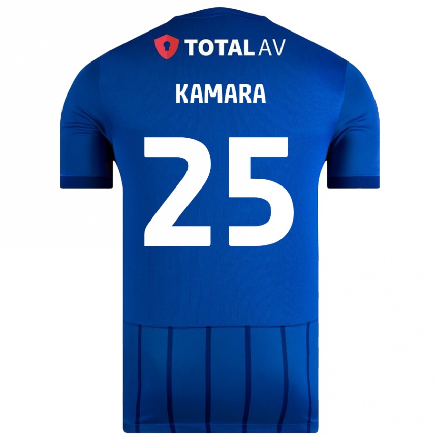 Kinder Fußball Abdoulaye Kamara #25 Blau Heimtrikot Trikot 2024/25 T-Shirt Luxemburg