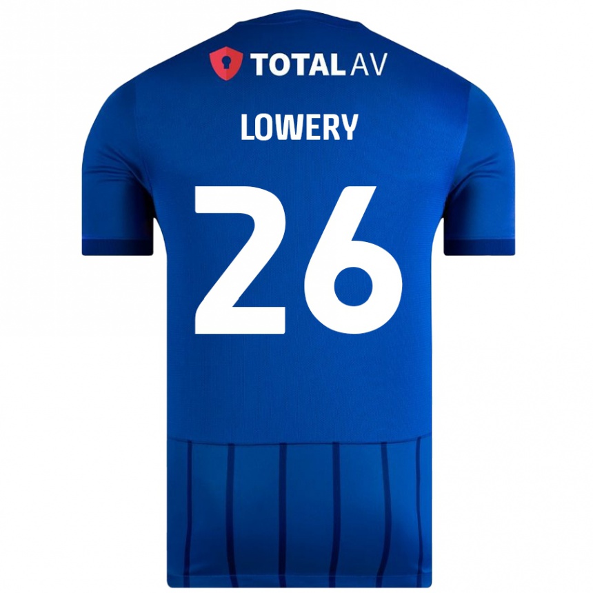 Kinder Fußball Tom Lowery #26 Blau Heimtrikot Trikot 2024/25 T-Shirt Luxemburg