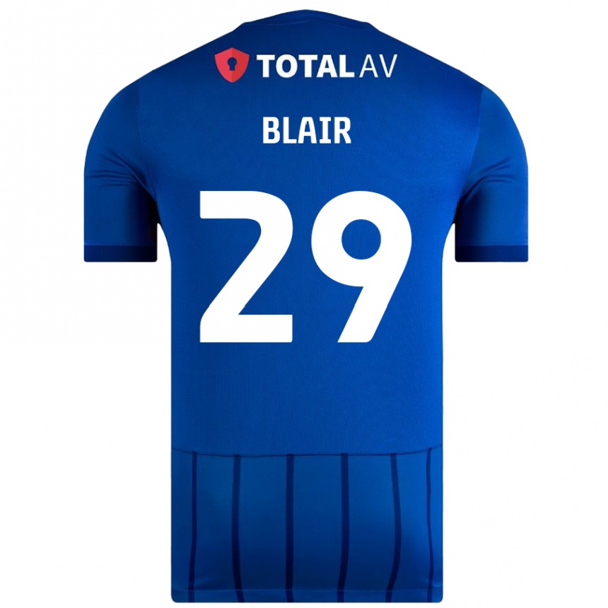 Kinder Fußball Harvey Blair #29 Blau Heimtrikot Trikot 2024/25 T-Shirt Luxemburg