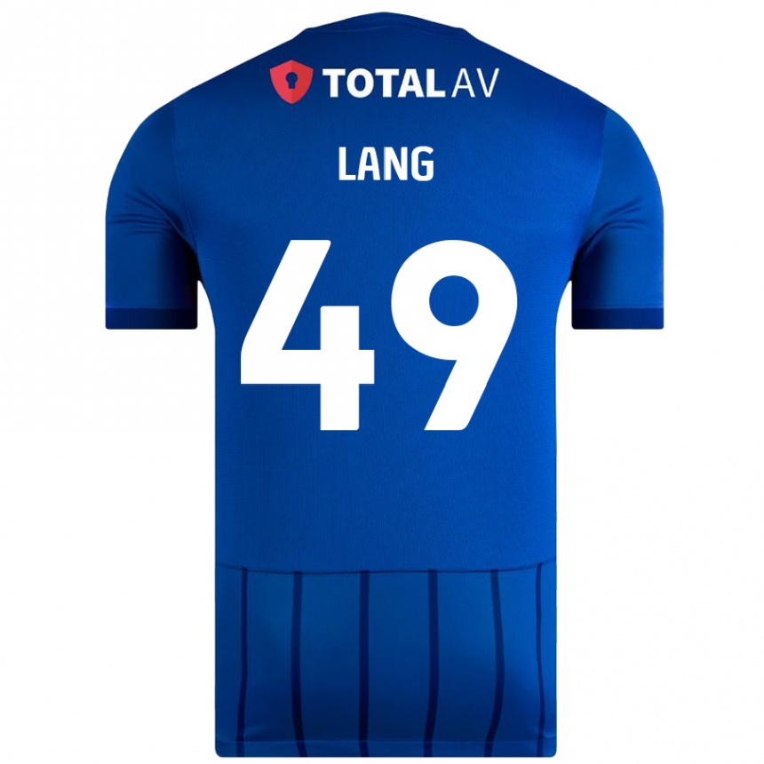 Kinder Fußball Callum Lang #49 Blau Heimtrikot Trikot 2024/25 T-Shirt Luxemburg