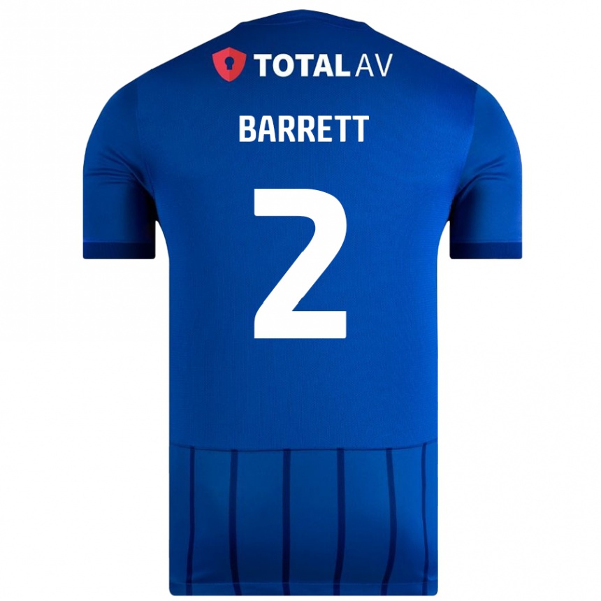 Kinder Fußball Nicole Barrett #2 Blau Heimtrikot Trikot 2024/25 T-Shirt Luxemburg